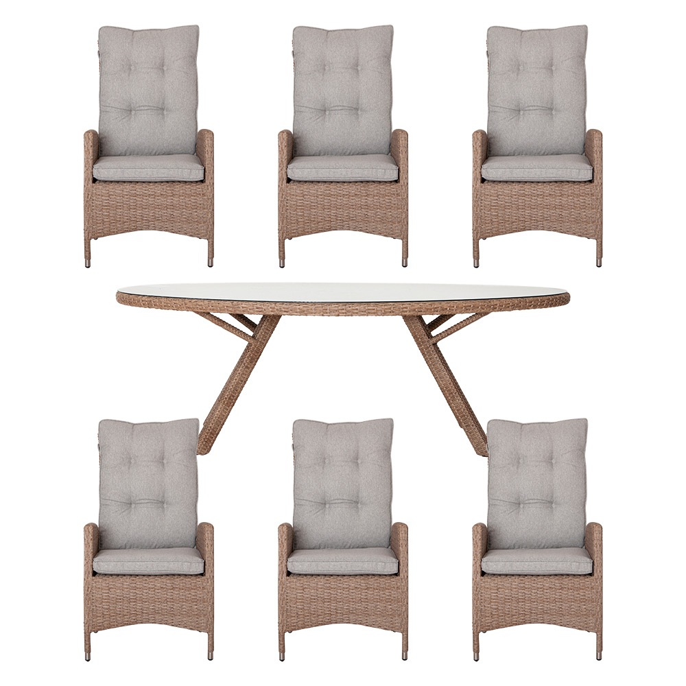 Coventry matgrupp med ovalt bord konstrotting seagrass