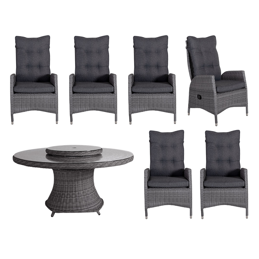 Hastings/Coventry matgrupp med ishink konstrotting antracit Ø150 cm