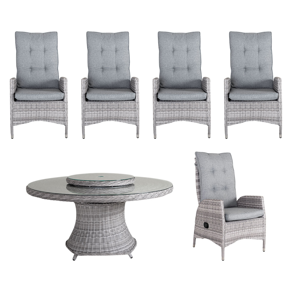 Hastings/Coventry matgrupp med ishink konstrotting pearl Ø150 cm