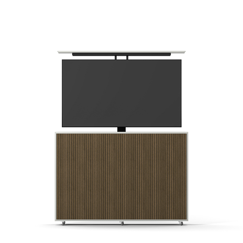 Slim Line skänk med tv-lift whitewash/burned walnut B135 cm | Ekeby Möbler