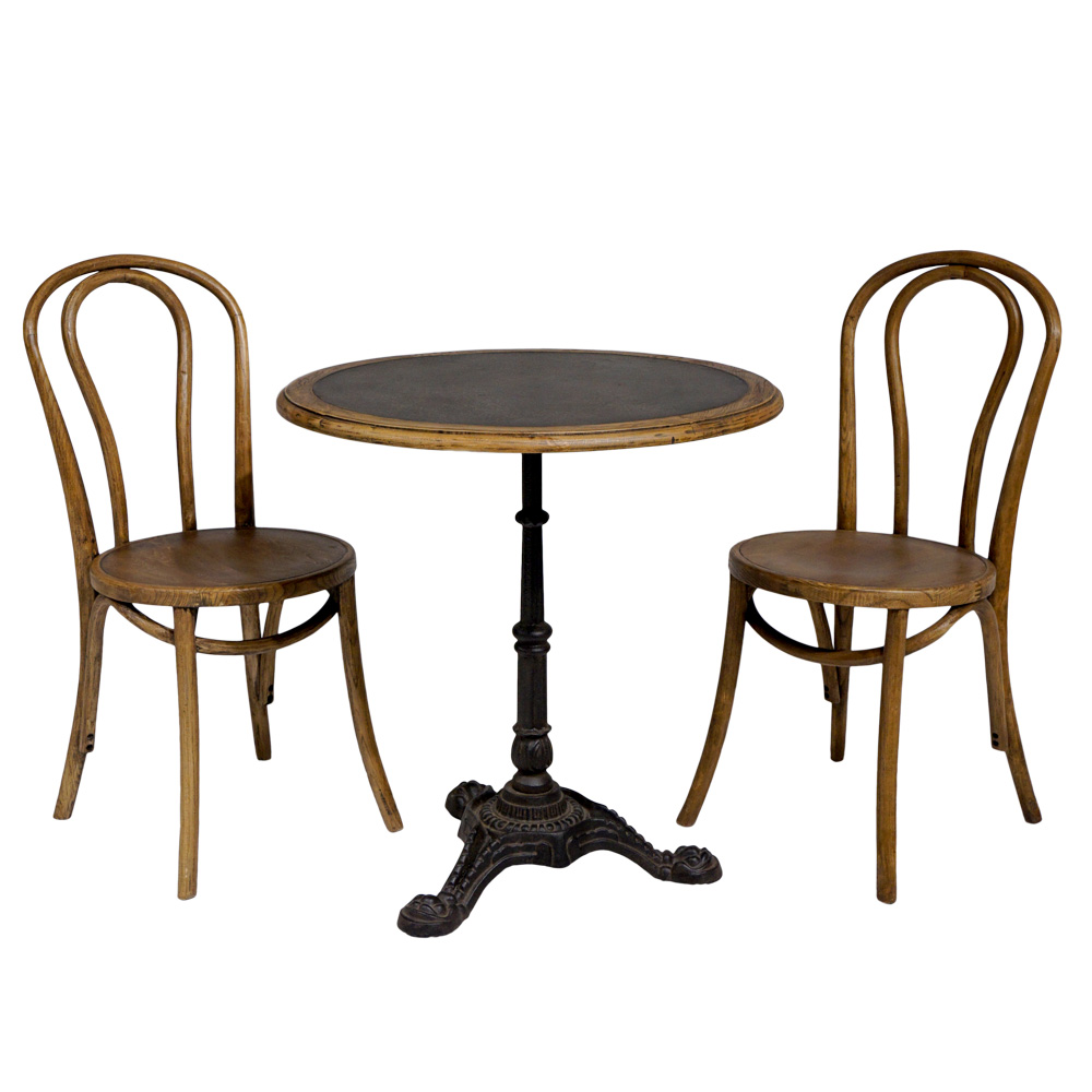 Bretagne café set Ø70 cm med två stolar svart | Ekeby Möbler Bretagne café set Ø70 cm med två stolar svart | Ekeby Möbler
